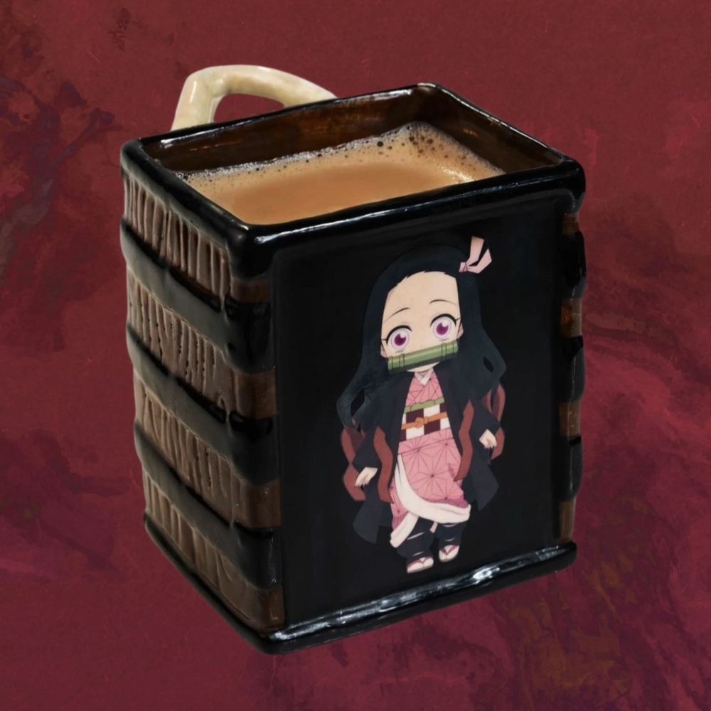 Nezuko Demon Slayer Anime Character Black and Brown Mug